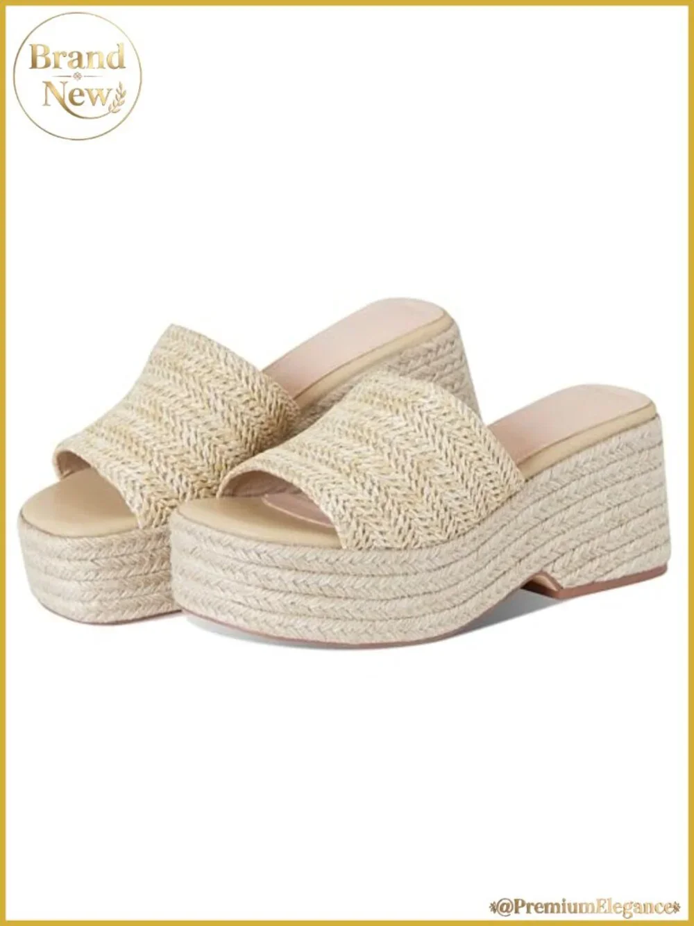 Platform Wedge Sandals Open Toe Faux Leather Summer Beach Shoes